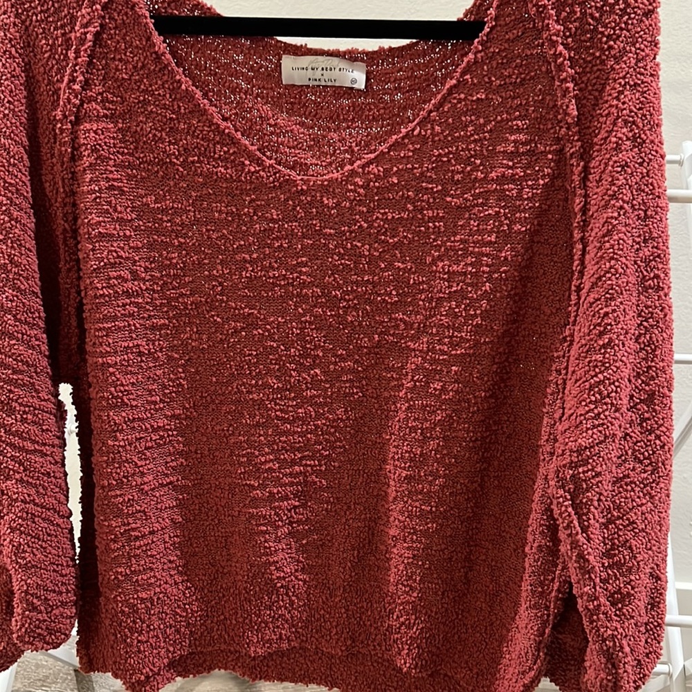 Pink Lily x Living My Best Style off-the-shoulder sweater - Picture 6 of 8